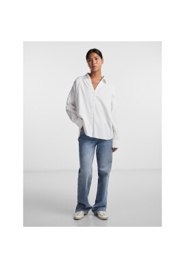 Pieces Риза 17143675 Бял Oversize - Pepit.bg
