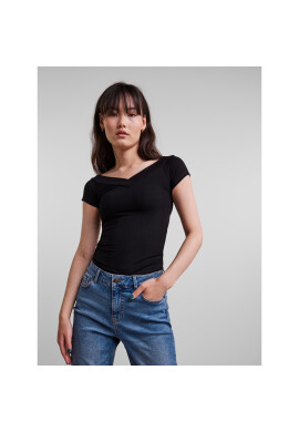 Pieces Тишърт 17106393 Черен Slim Fit - Pepit.bg