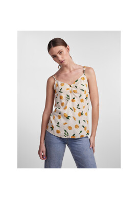 Pieces топ 17135284 Екрю Regular Fit - Pepit.bg