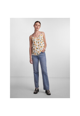 Pieces топ 17135284 Екрю Regular Fit - Pepit.bg