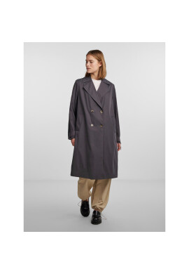 Pieces Тренч 17141582 Сив Loose Fit - Pepit.bg