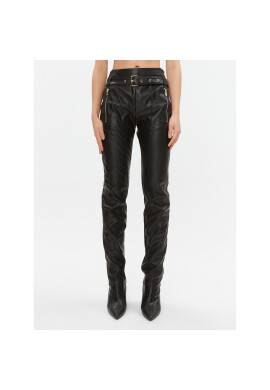 Pinko Кожени панталони Hardware 101643 A12U Черен Regular Fit - Pepit.bg