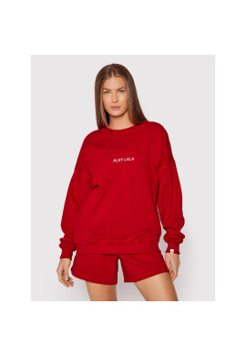 PLNY LALA Суитшърт Flora PL-BL-FO-00021 Червен Oversize - Pepit.bg