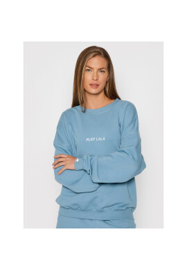 PLNY LALA Суитшърт Flora PL-BL-FO-00023 Син Oversize - Pepit.bg