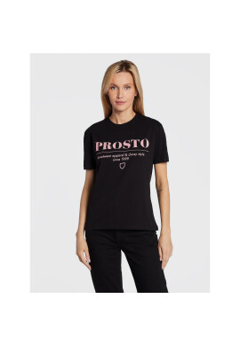PROSTO. Тишърт KLASYK Doji 1293 Черен Regular Fit - Pepit.bg