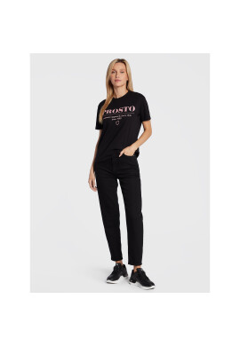 PROSTO. Тишърт KLASYK Doji 1293 Черен Regular Fit - Pepit.bg