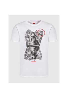 PROSTO. Тишърт KLASYK Grad 1051 Бял Regular Fit - Pepit.bg