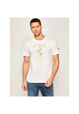 Puma Тишърт Ferrari Big Shield Tee 595408 Бял Regular Fit - Pepit.bg
