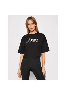 Puma Тишърт PEANUTS W Tee 531158 Черен Loose Fit - Pepit.bg