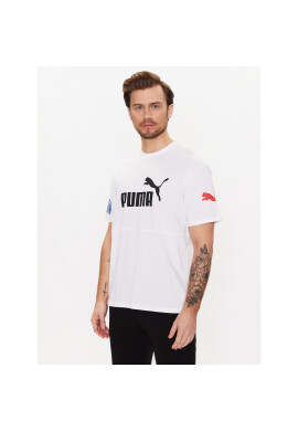 Puma Тишърт Power Colourblock 673321 Бял Relaxed Fit - Pepit.bg