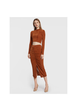 Rage Age Миди пола Camilla Кафяв Slim Fit - Pepit.bg