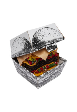 Rainbow Socks Комплект 2 чифта дълги чорапи мъжки Tasty Burger Кафяв - Pepit.bg