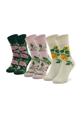 Rainbow Socks Комплект 3 чифта дълги чорапи дамски Box Flower Розов - Pepit.bg