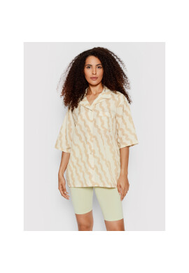 Reebok Риза Summer Waves Print Collared H58679 Бежов Oversize - Pepit.bg