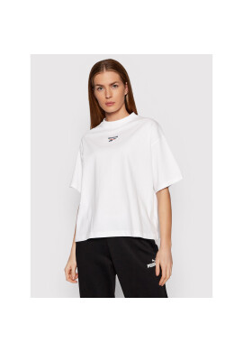 Reebok Тишърт Cl Pf Sm H49264 Бял Relaxed Fit - Pepit.bg