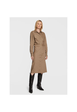Remain Рокля тип риза Crispy Poplin RM1782 Бежов Regular Fit - Pepit.bg