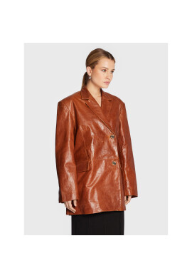 Remain Сако Bolette Blazer Leather RM1662 Кафяв Relaxed Fit - Pepit.bg