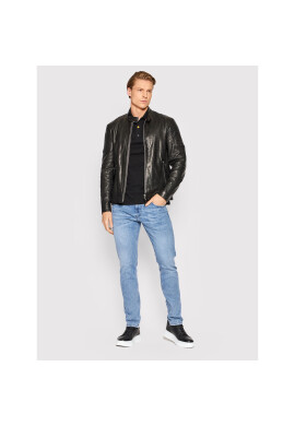 Replay Кожено яке M8246.000.84404 Черен Regular Fit - Pepit.bg