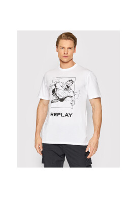 Replay Тишърт M6120C.000.22880 Бял Regular Fit - Pepit.bg