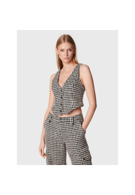 ROTATE Елек Sparkly Houndstooth RT1903 Бял Slim Fit - Pepit.bg