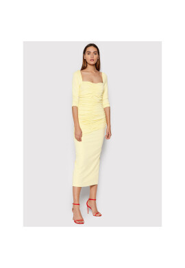 ROTATE Ежедневна рокля Freya RT931 Жълт Slim Fit - Pepit.bg