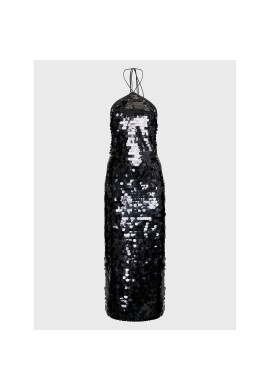 ROTATE Коктейлна рокля Big Sequins RT2247 Черен Slim Fit - Pepit.bg