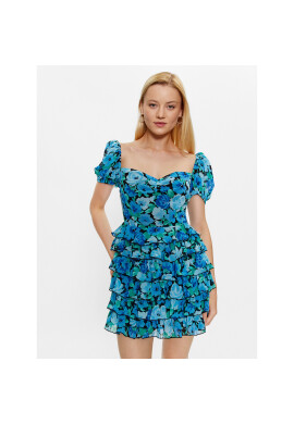 ROTATE Коктейлна рокля Chiffon Mini 1001101324 Син Regular Fit - Pepit.bg