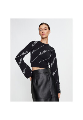 ROTATE Пуловер Sequin Logo 110113100 Черен Regular Fit - Pepit.bg