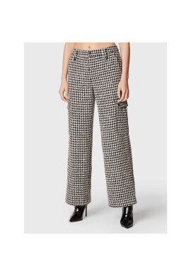 ROTATE Текстилни панталони Sparkly Houndstooth RT1901 Бял Relaxed Fit - Pepit.bg