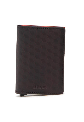 Secrid Малък мъжки портфейл Slimwallet Optical Кафяв - Pepit.bg