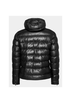 Serge Pariente Кожено яке Warman Черен Slim Fit - Pepit.bg