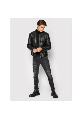 Serge Pariente Кожено яке Biker Черен Regular Fit - Pepit.bg