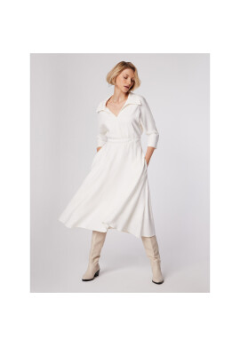 Simple Ежедневна рокля SUD518-01 Бял Regular Fit - Pepit.bg