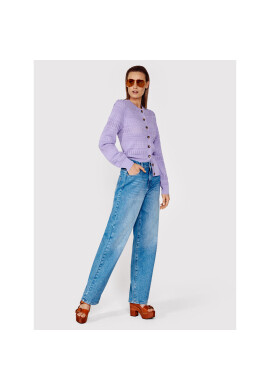 Simple Кардиган SWD024 Виолетов Regular Fit - Pepit.bg
