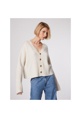 Simple Кардиган SWD512-03 Бял Relaxed Fit - Pepit.bg