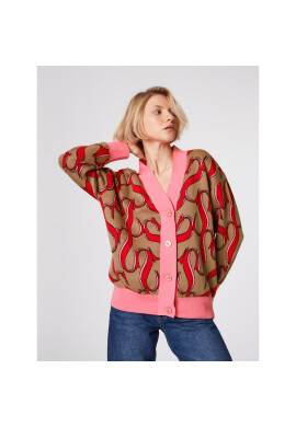 Simple Кардиган SWD514-02 Кафяв Relaxed Fit - Pepit.bg
