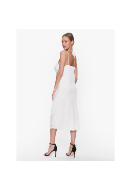 Simple Коктейлна рокля SUD005 Екрю Regular Fit - Pepit.bg