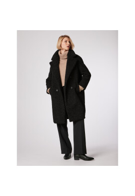 Simple Кожено палто PLD508-01 Черен Relaxed Fit - Pepit.bg