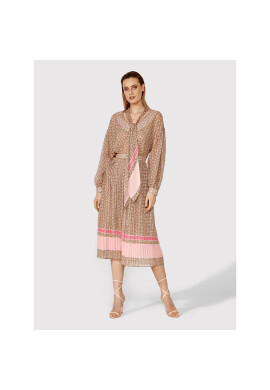Simple Плисирана пола SDD003 Кафяв Regular Fit - Pepit.bg