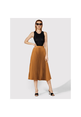 Simple Плисирана пола SDD006 Кафяв Regular Fit - Pepit.bg