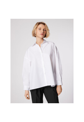 Simple Риза KOD021 Бял Oversize - Pepit.bg