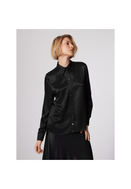 Simple Риза KOD502-01 Черен Relaxed Fit - Pepit.bg