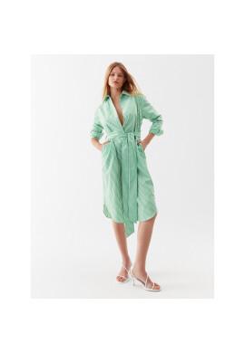 Simple Рокля тип риза SUD011 Зелен Regular Fit - Pepit.bg