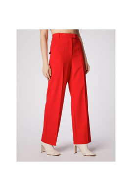 Simple Текстилни панталони SPD504-02 Червен Relaxed Fit - Pepit.bg