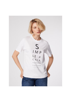 Simple Тишърт TSD500-01 Бял Relaxed Fit - Pepit.bg