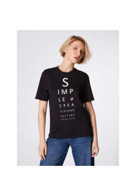 Simple Тишърт TSD500-02 Черен Relaxed Fit - Pepit.bg