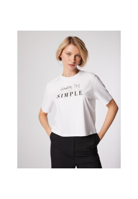 Simple Тишърт TSD550-01 Бял Relaxed Fit - Pepit.bg