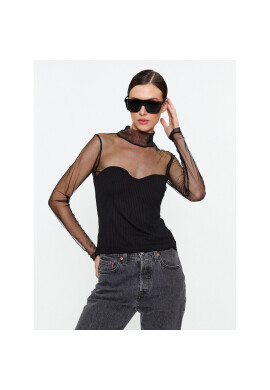 Sisley Блуза 3MAPL200K Черен Slim Fit - Pepit.bg