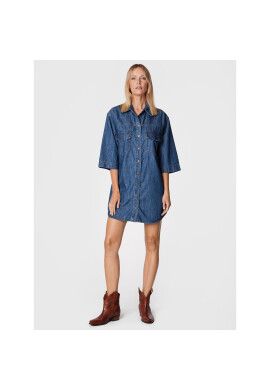 Sisley Дънкова рокля 4FU6LV023 Син Regular Fit - Pepit.bg