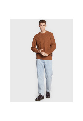 Solid Пуловер Deker 21107351 Кафяв Regular Fit - Pepit.bg